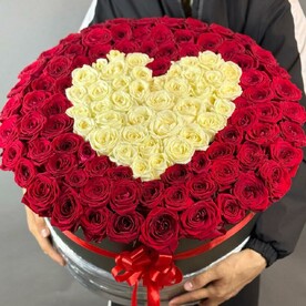 Сердце из Роз микс