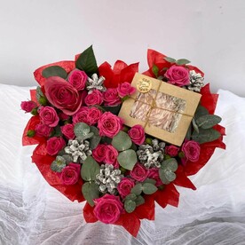 Rouge Passion Сердце с цветами и свеча ручной работы ️