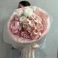 Авторский букет из ранункулюса, гортензии, кустовой хризантемы и сухоцвета